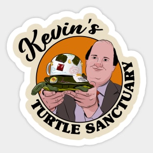 Kevin's Turtle Sanctuary (black text) Sticker